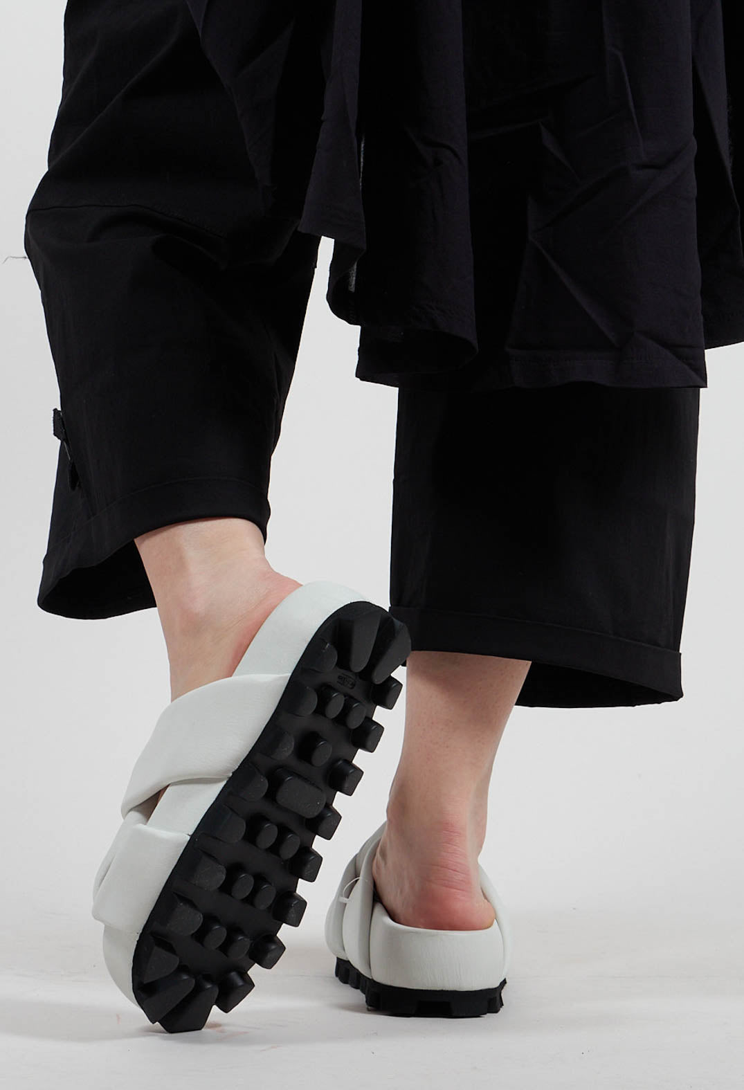Cleated Sole Sandals in Gasoline Bianco Ottico