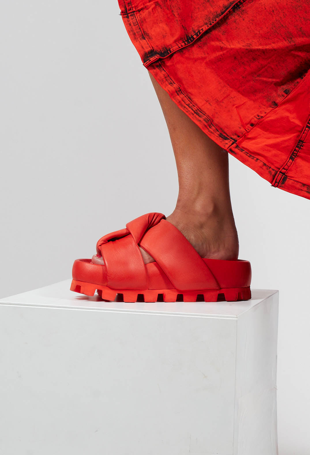 Cleated Sole Sandals in Gasoline Spritz Aperol