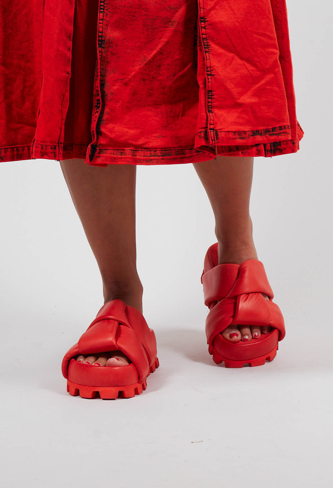 Cleated Sole Sandals in Gasoline Spritz Aperol