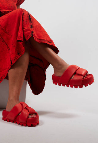 Cleated Sole Sandals in Gasoline Spritz Aperol