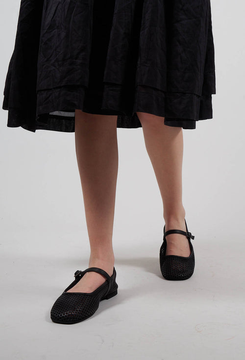 Ballet Flat in Gasoline Nero