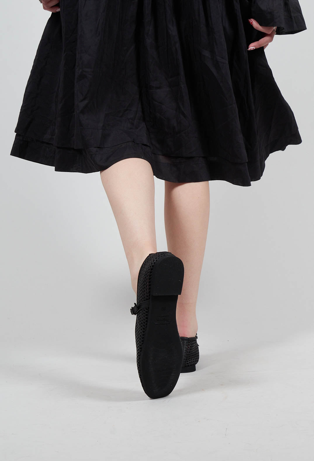 Ballet Flat in Gasoline Nero