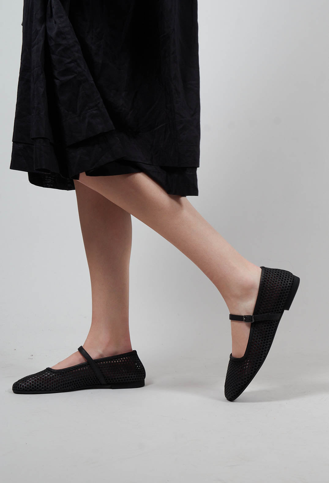 Ballet Flat in Gasoline Nero