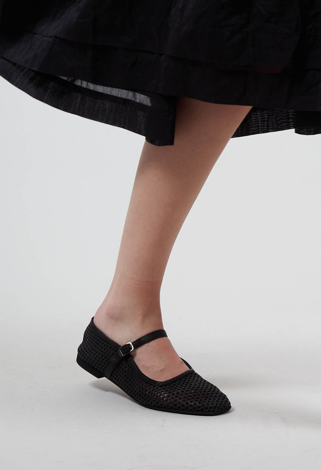 Ballet Flat in Gasoline Nero