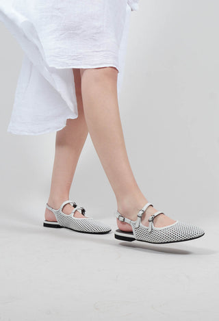 Flat Mule in Gasoline Bianco Ottico