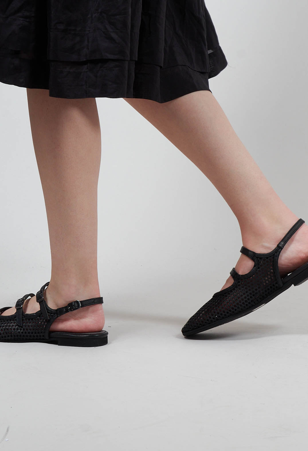 Flat Mule in Gasoline Nero