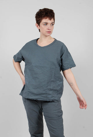 Round Neck Blouse in Asfalto