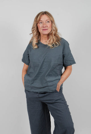 Round Neck Blouse in Asfalto