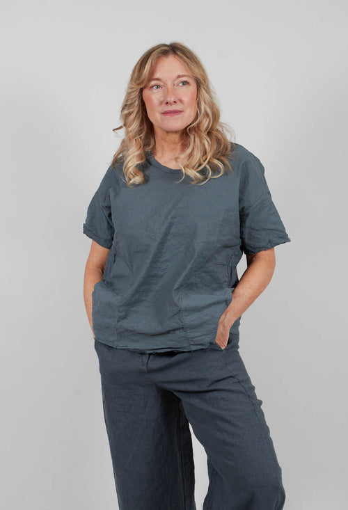 Round Neck Blouse in Asfalto