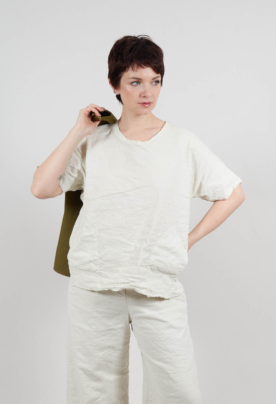 Round Neck Blouse in Chalk