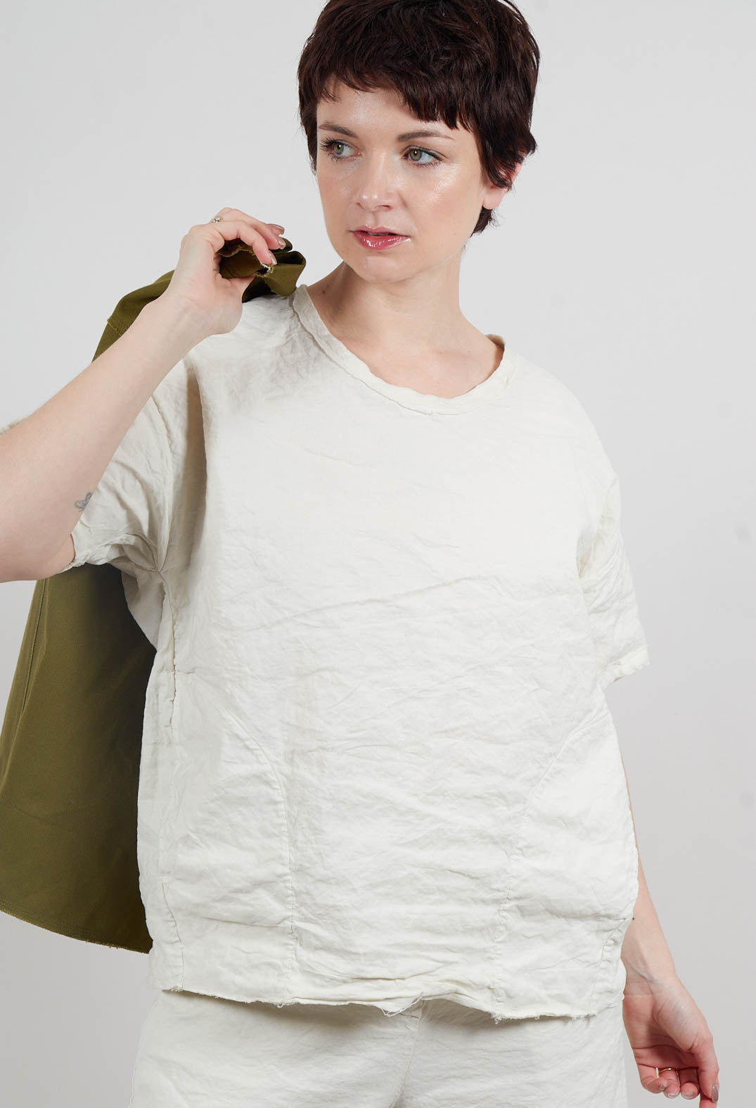 Round Neck Blouse in Chalk