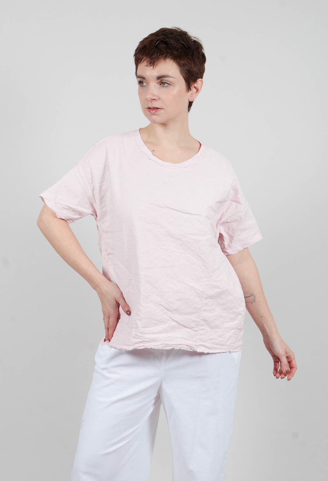 Round Neck Blouse in Rosa