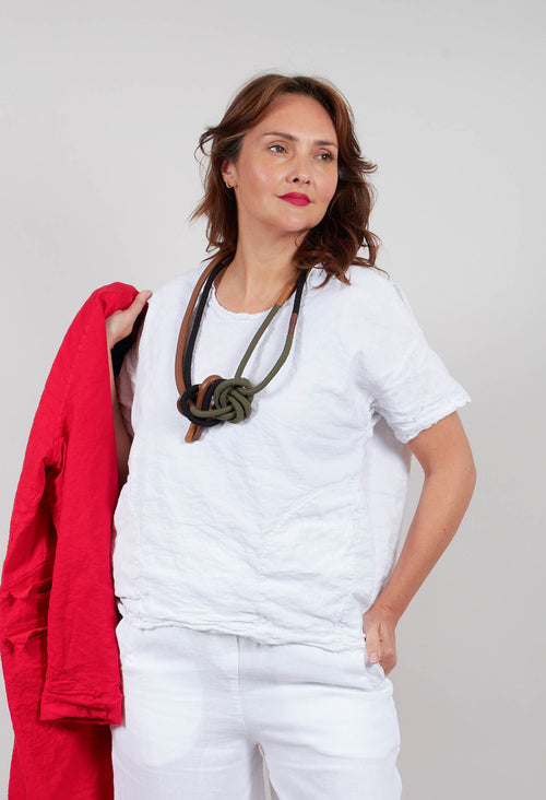 Round Neck Blouse in White