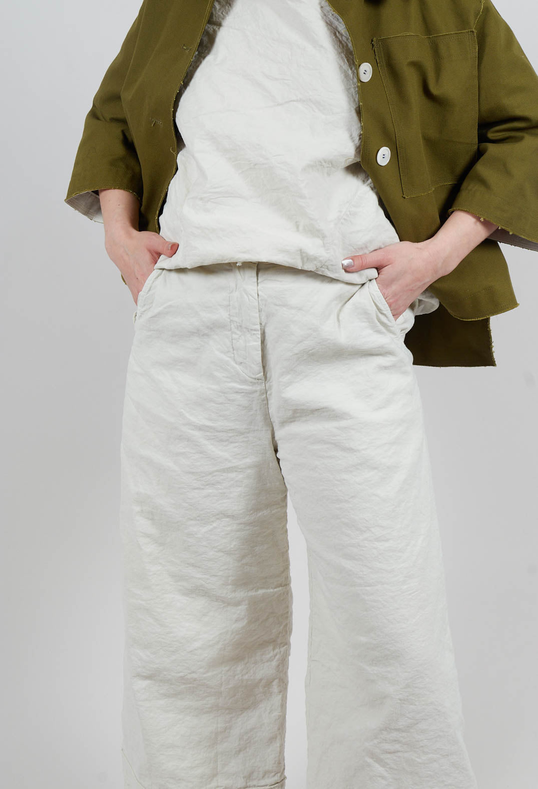 Extra Wide Leg Pants in Chalk