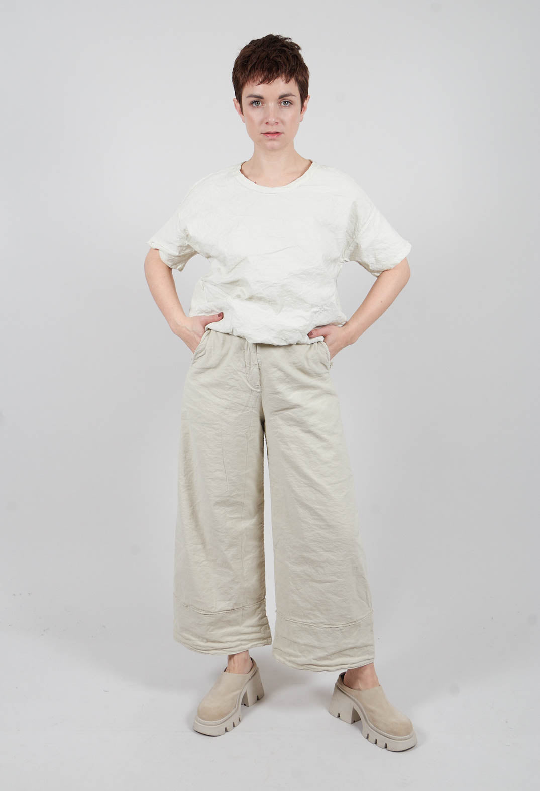 Extra Wide Leg Pants in Sand