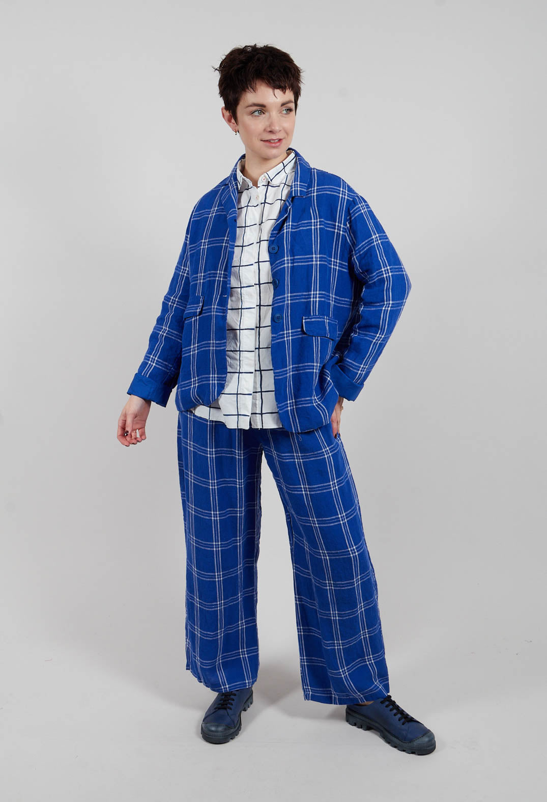 Sutton Printed Shirt in Blue Check