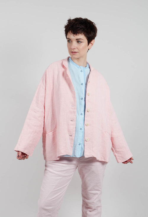 Stand Collar Jacket in Rosa
