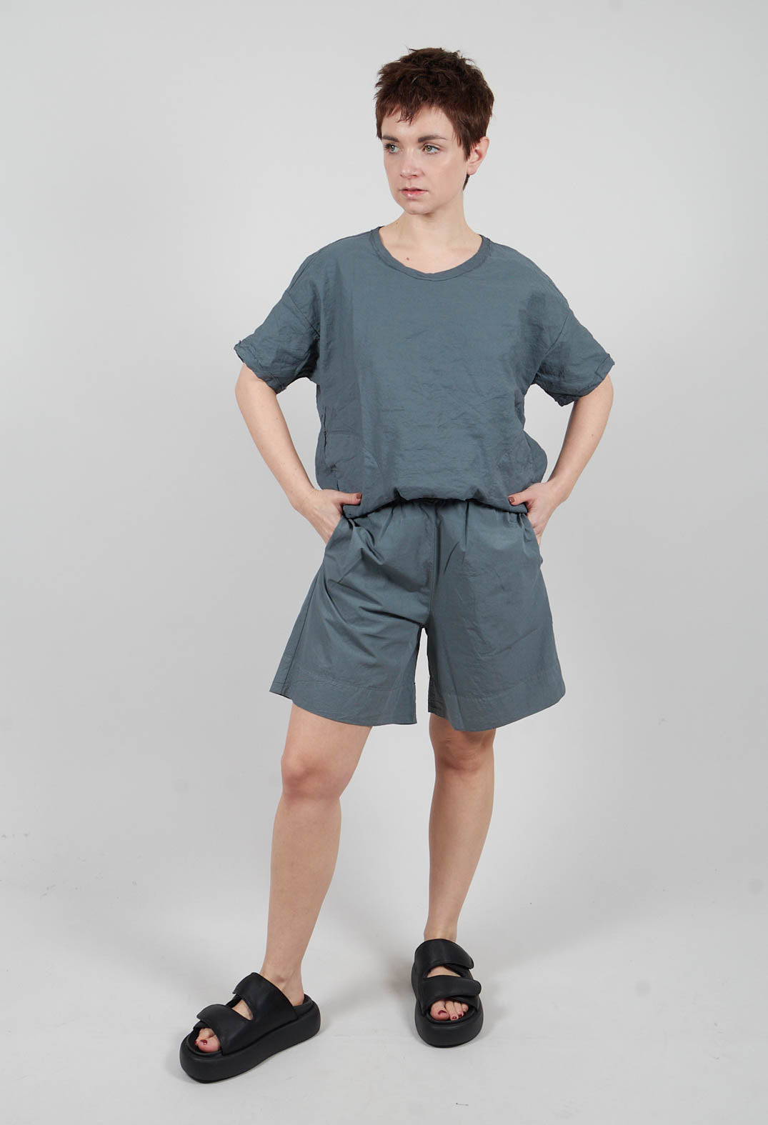 Chino Style Shorts in Asfalto