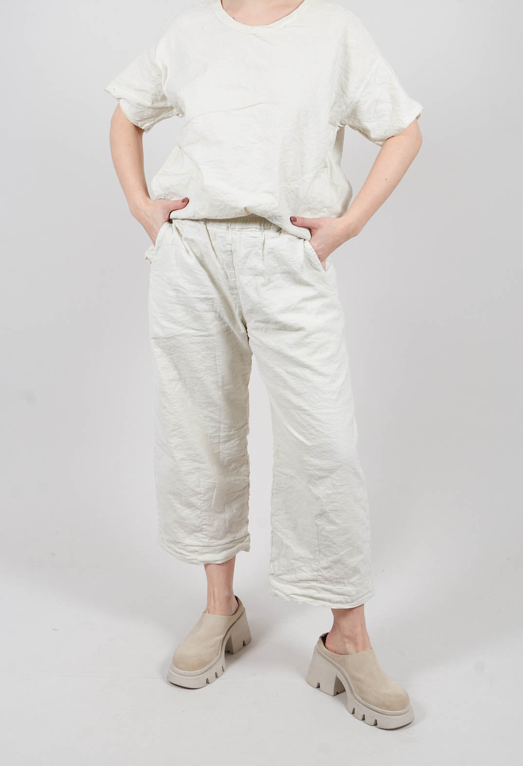 Cropped Trousers in Chalk