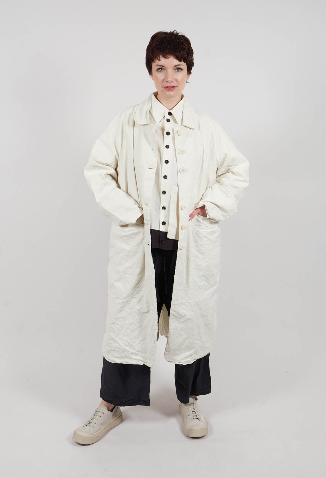 Drop Shoulder Shirt in Ivory
