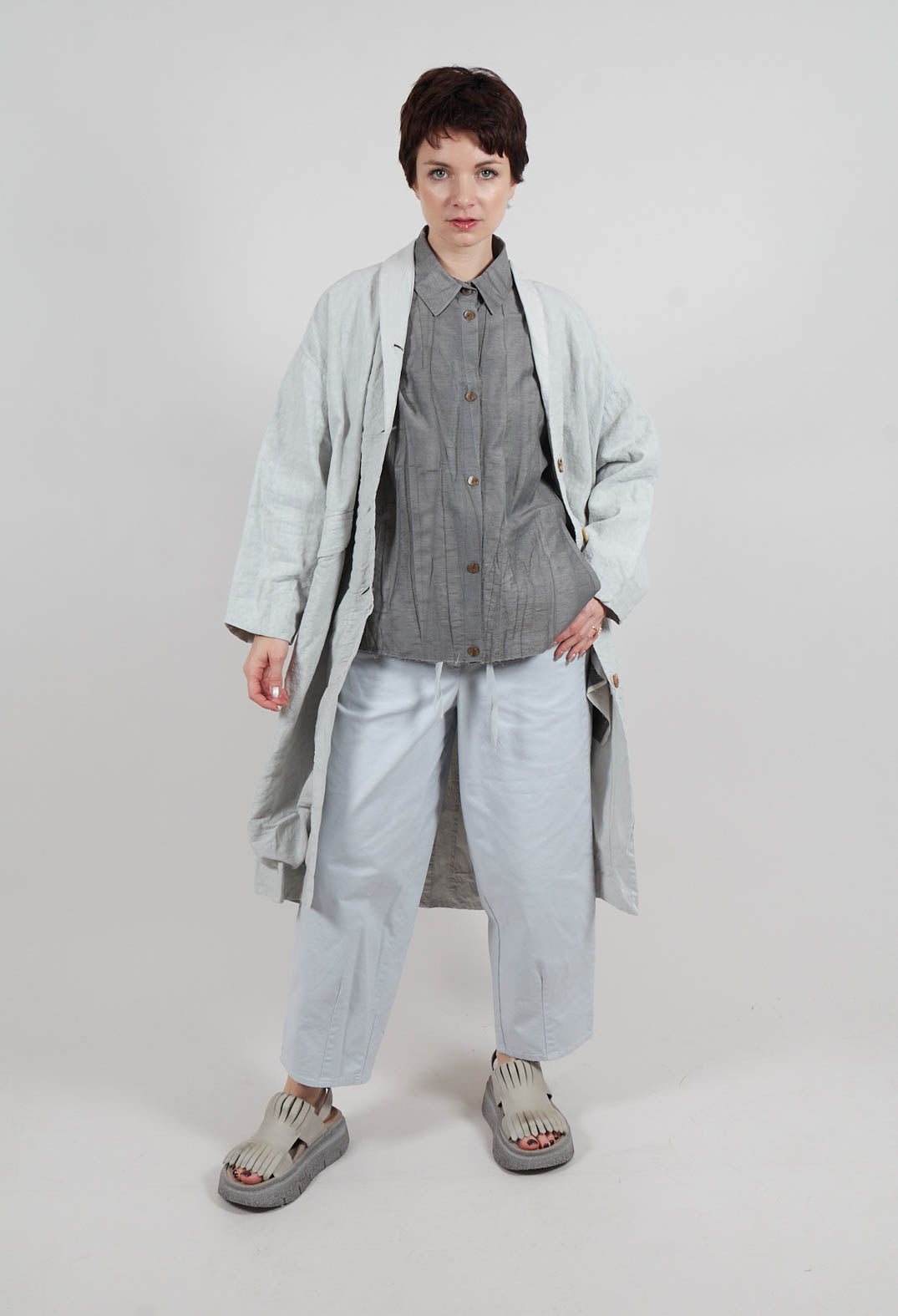 Asymmetric Shirt in Charcoal
