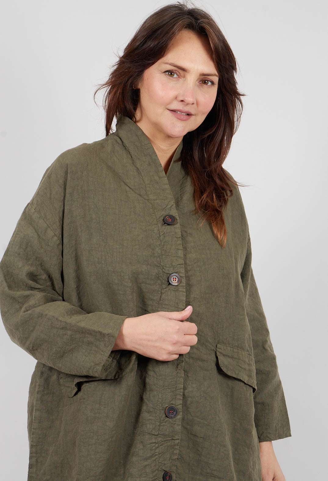 Corinne Coat in Military