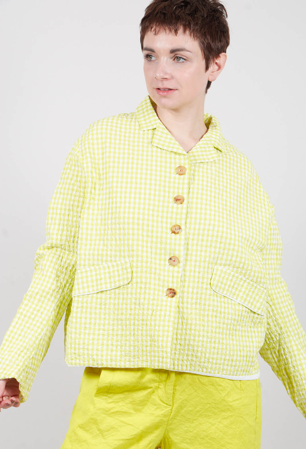 Juliana Jacket in Lime Check
