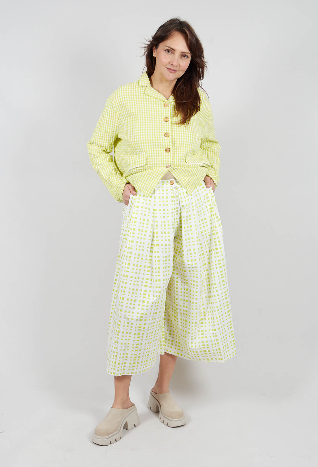 Paisley Trousers  in Lime Check
