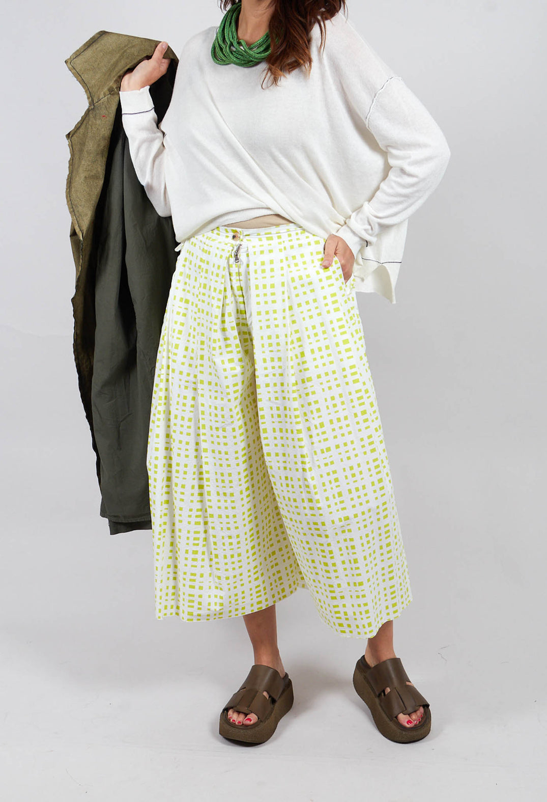 Paisley Trousers  in Lime Check