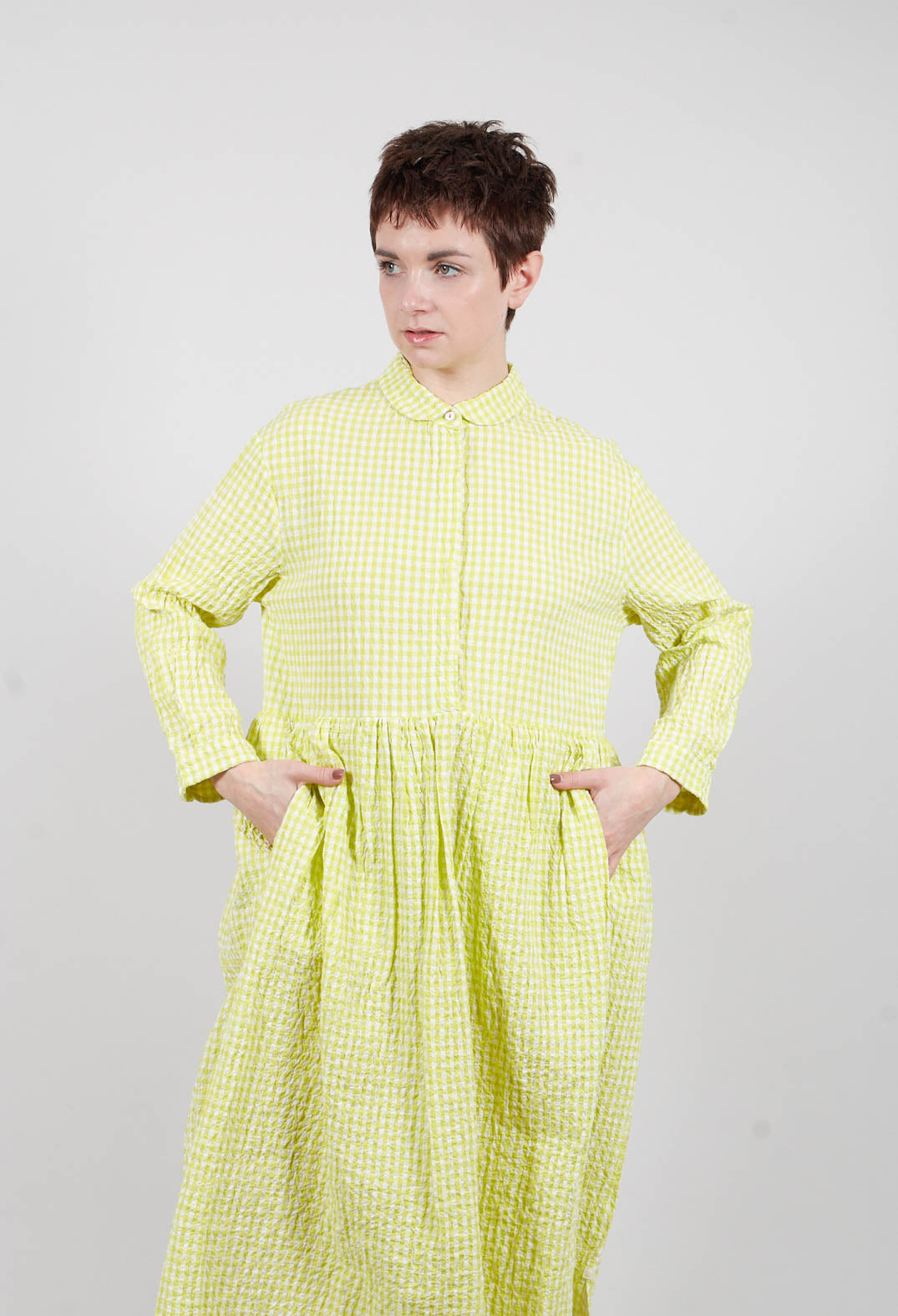 Destiny Dress in Lime Check