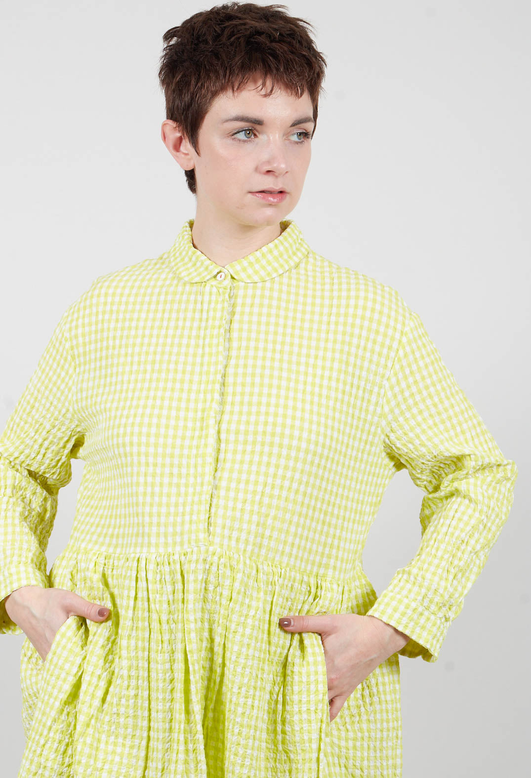 Destiny Dress in Lime Check
