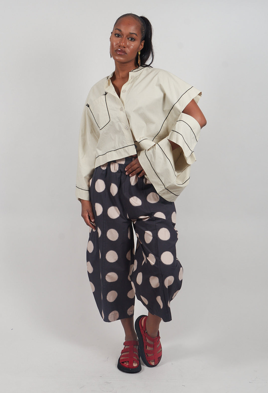 Ora Trouers in Black Dot