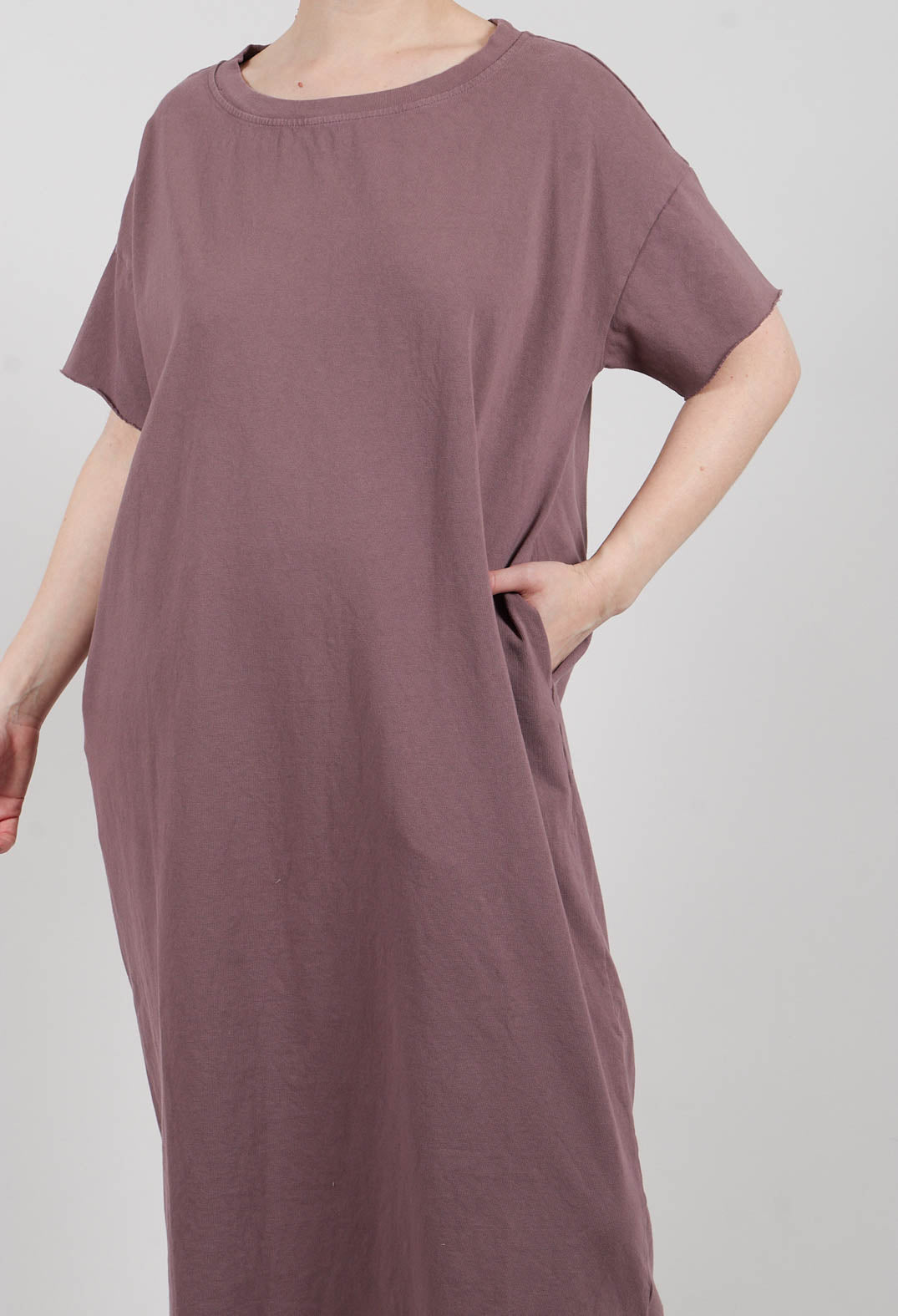 Long T-Shirt Dress in Mauve