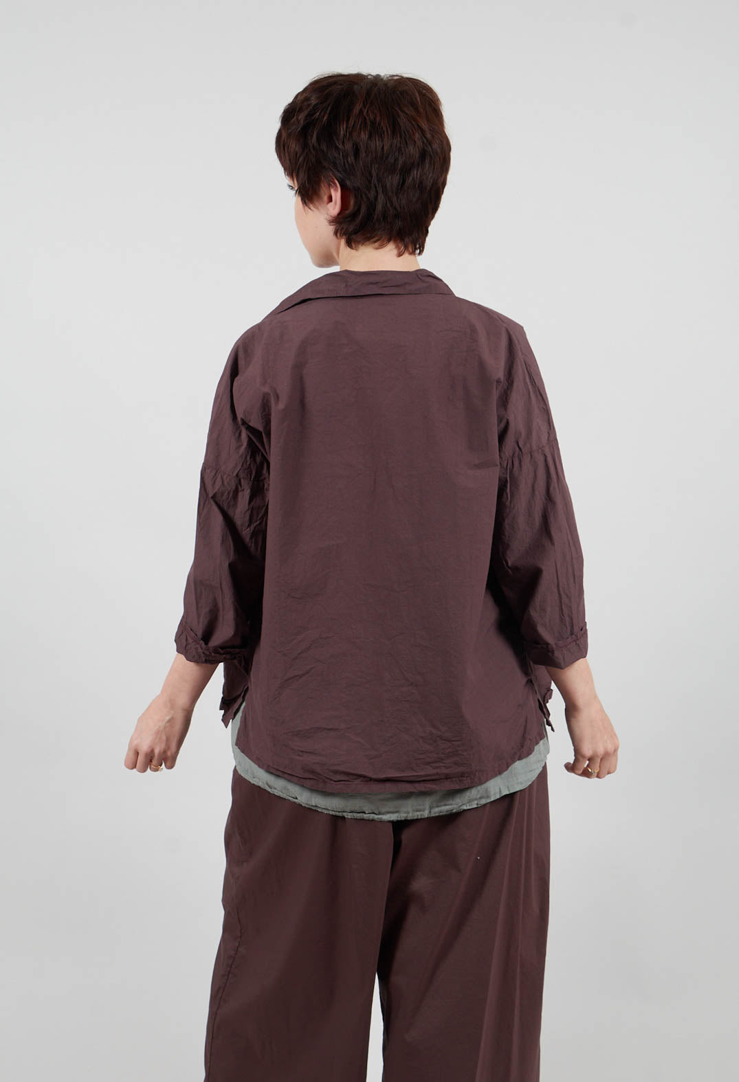 Short Collar Shirt TC in Grape