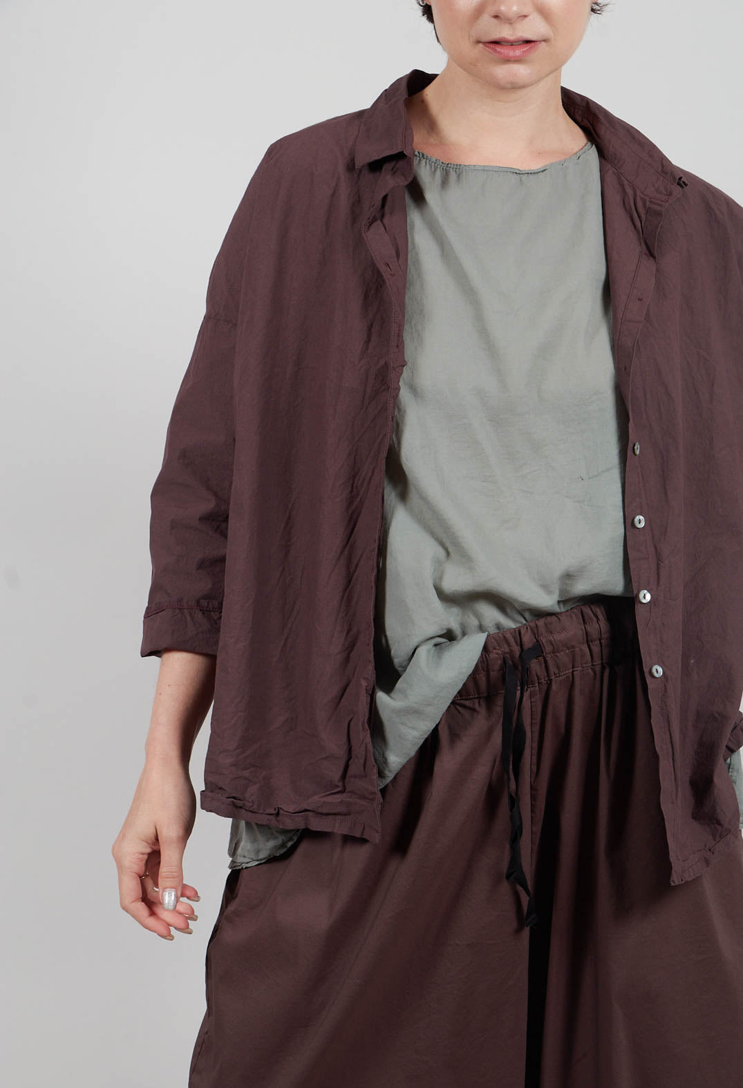 Short Collar Shirt TC in Grape