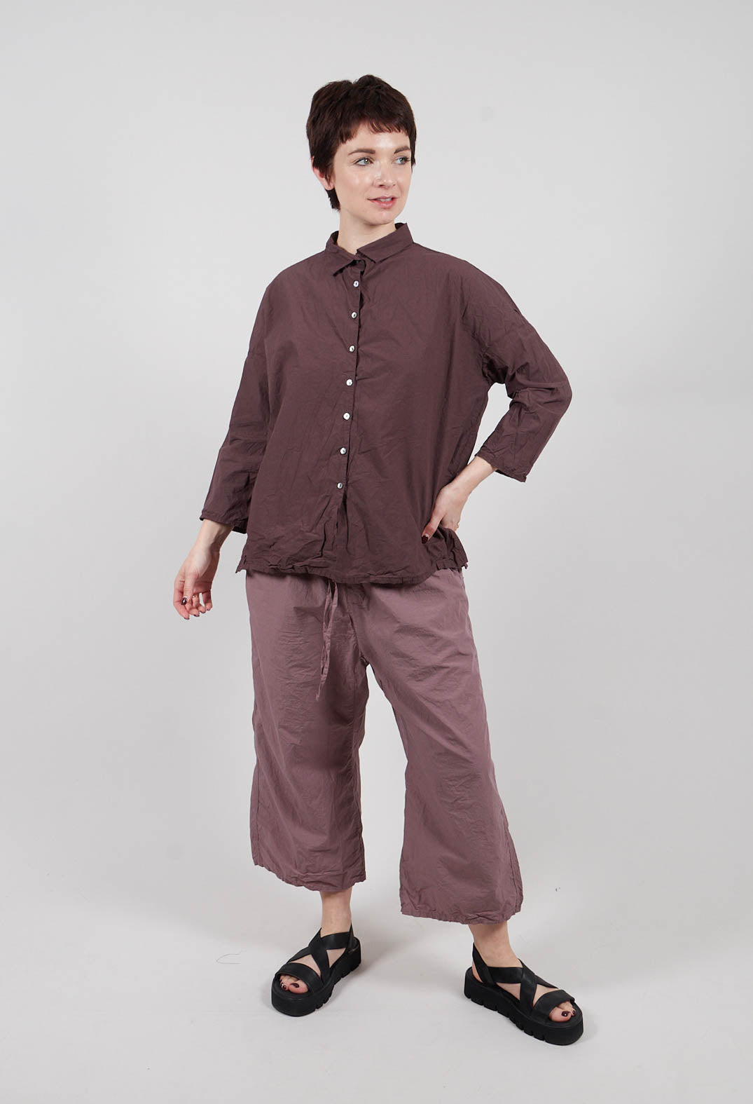 Short Collar Shirt TC in Grape