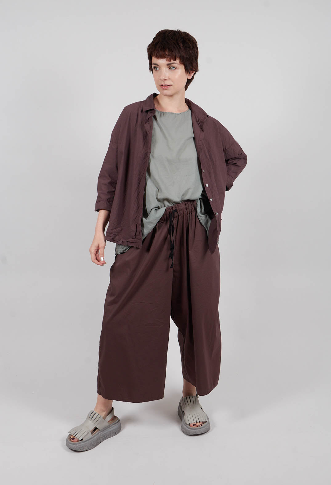 Short Collar Shirt TC in Grape