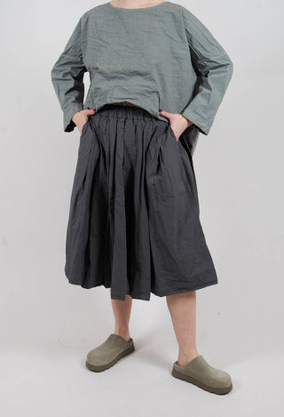 Pleated Short Skirt TC in Thyme
