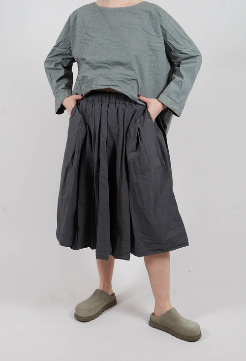 Pleated Short Skirt TC in Thyme