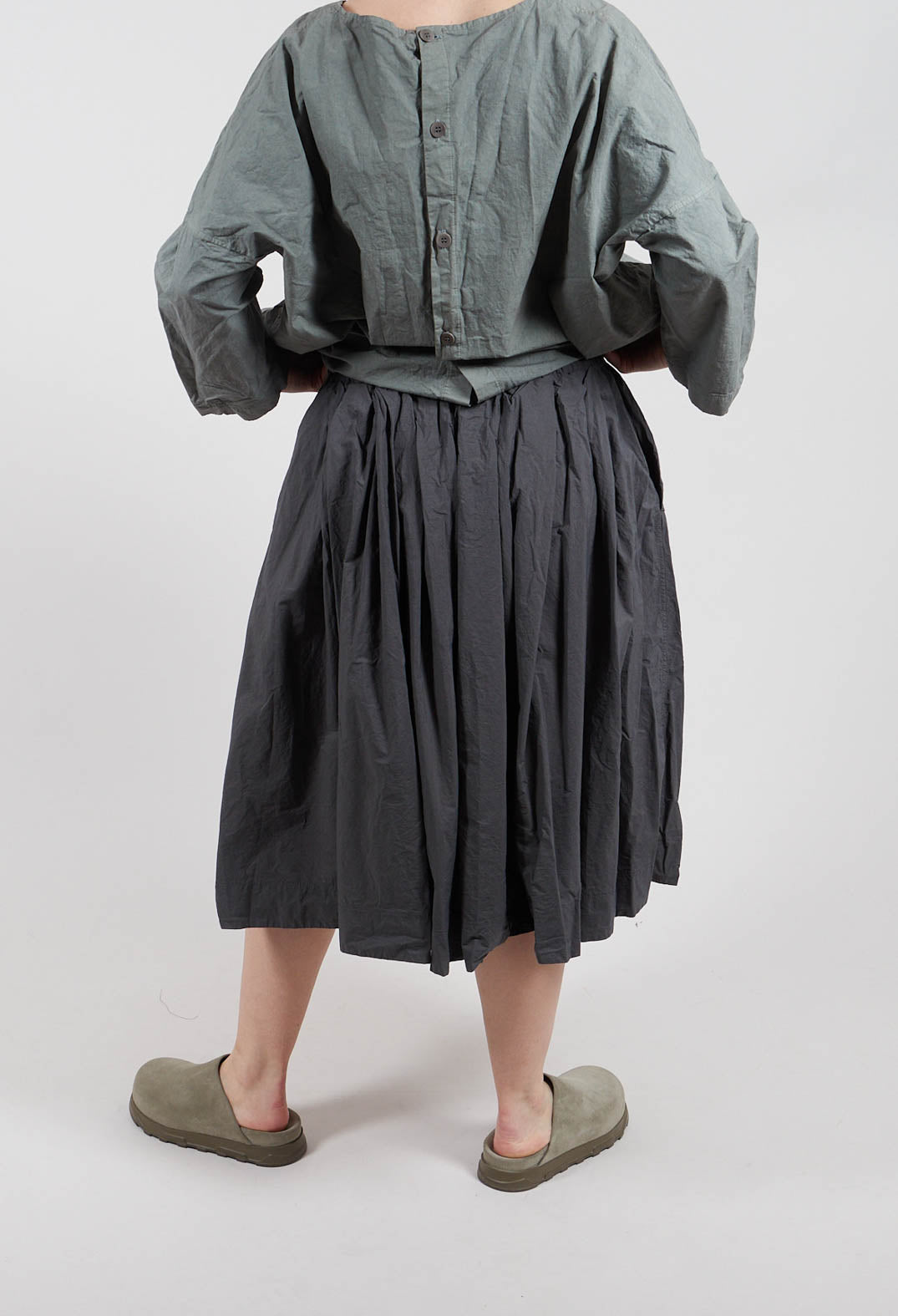 Pleated Short Skirt TC in Thyme