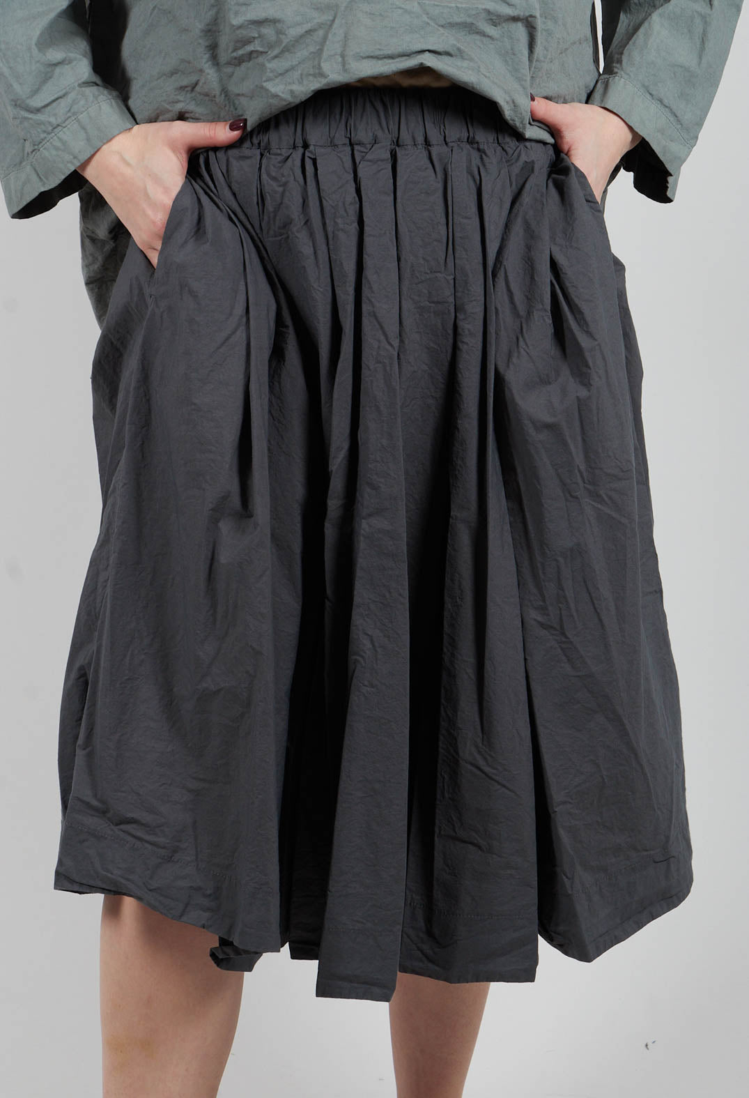 Pleated Short Skirt TC in Thyme