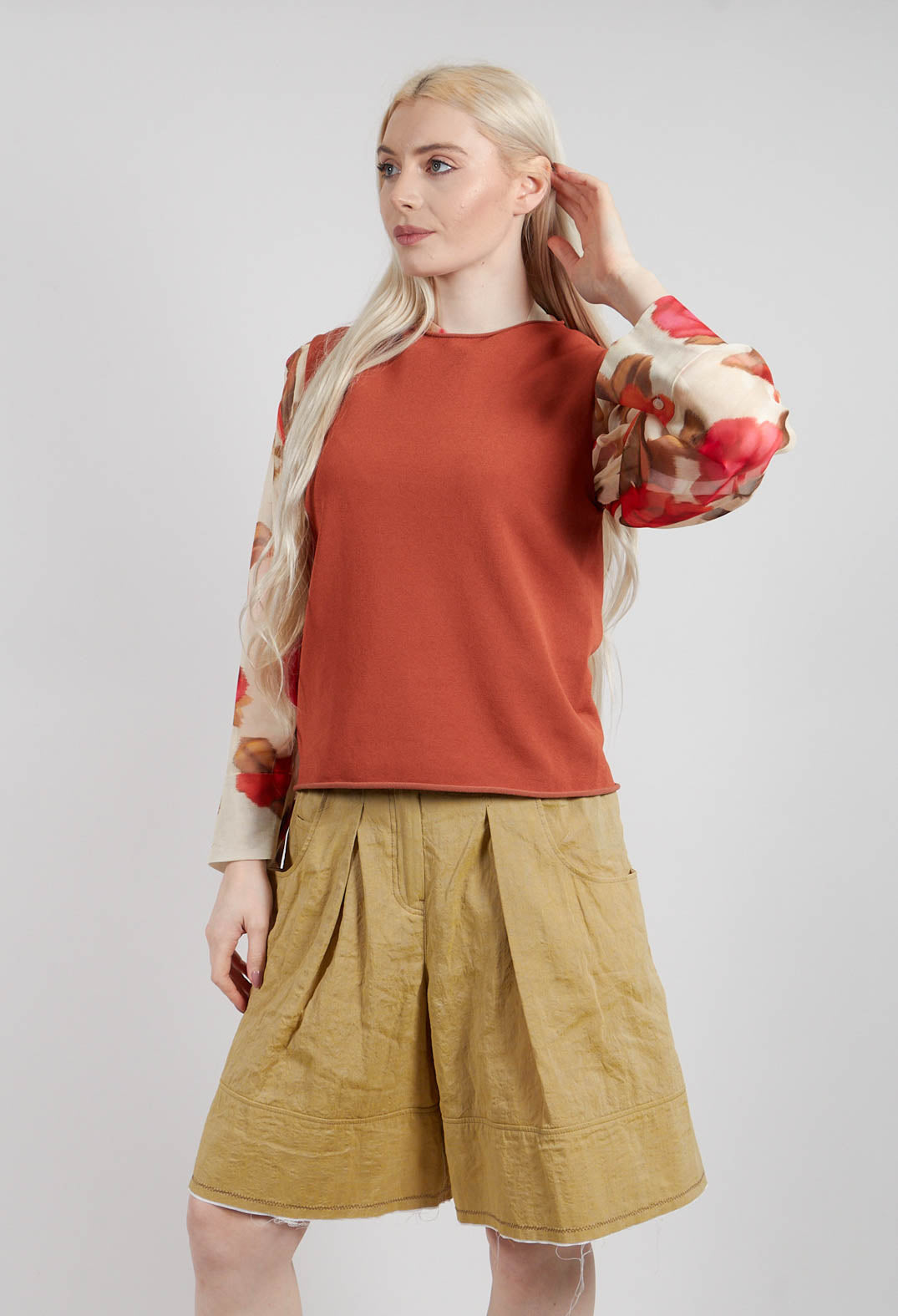 Grip Knitted Top in Red