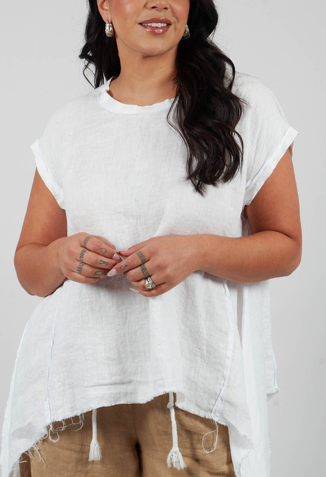 Linen Top in White
