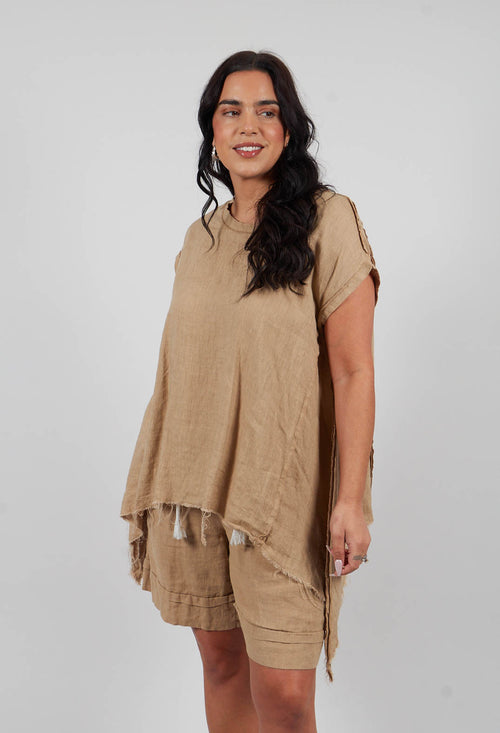 Linen Top in Beige