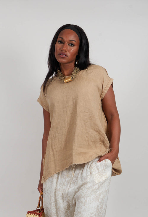 Linen Top in Beige