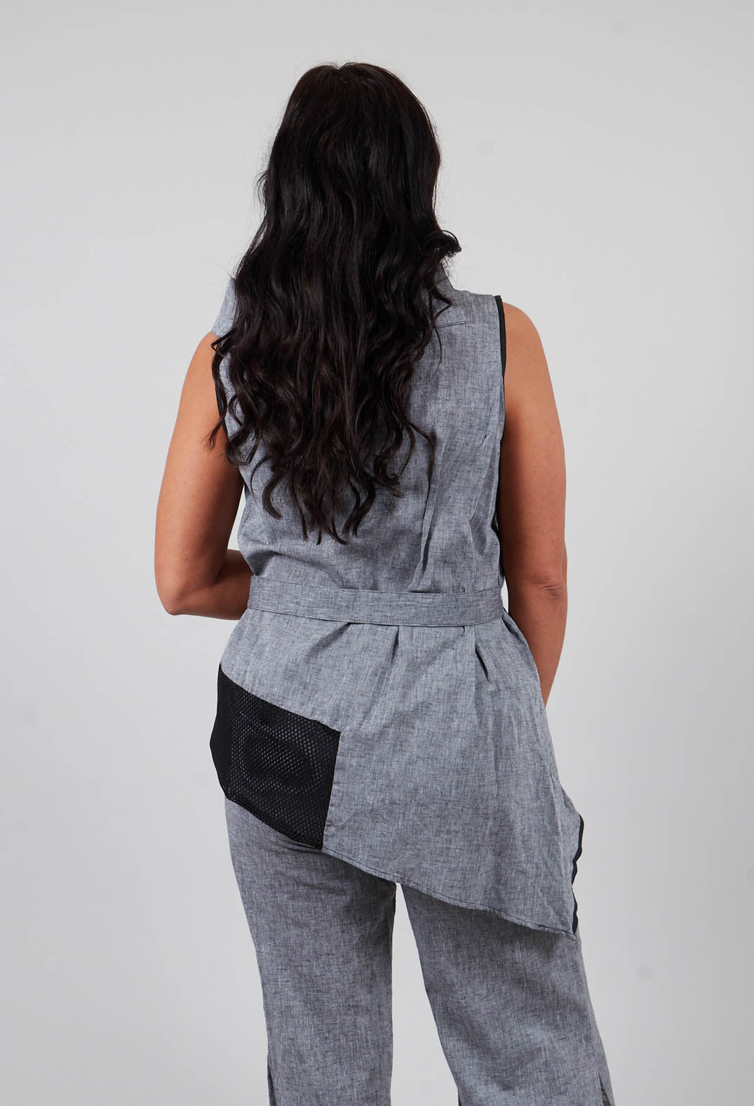 Asymmetrical Vest in Grey