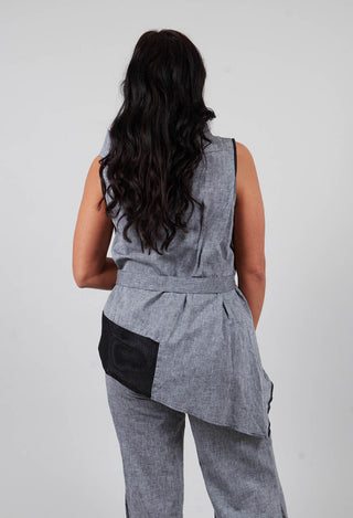 Asymmetrical Vest in Grey