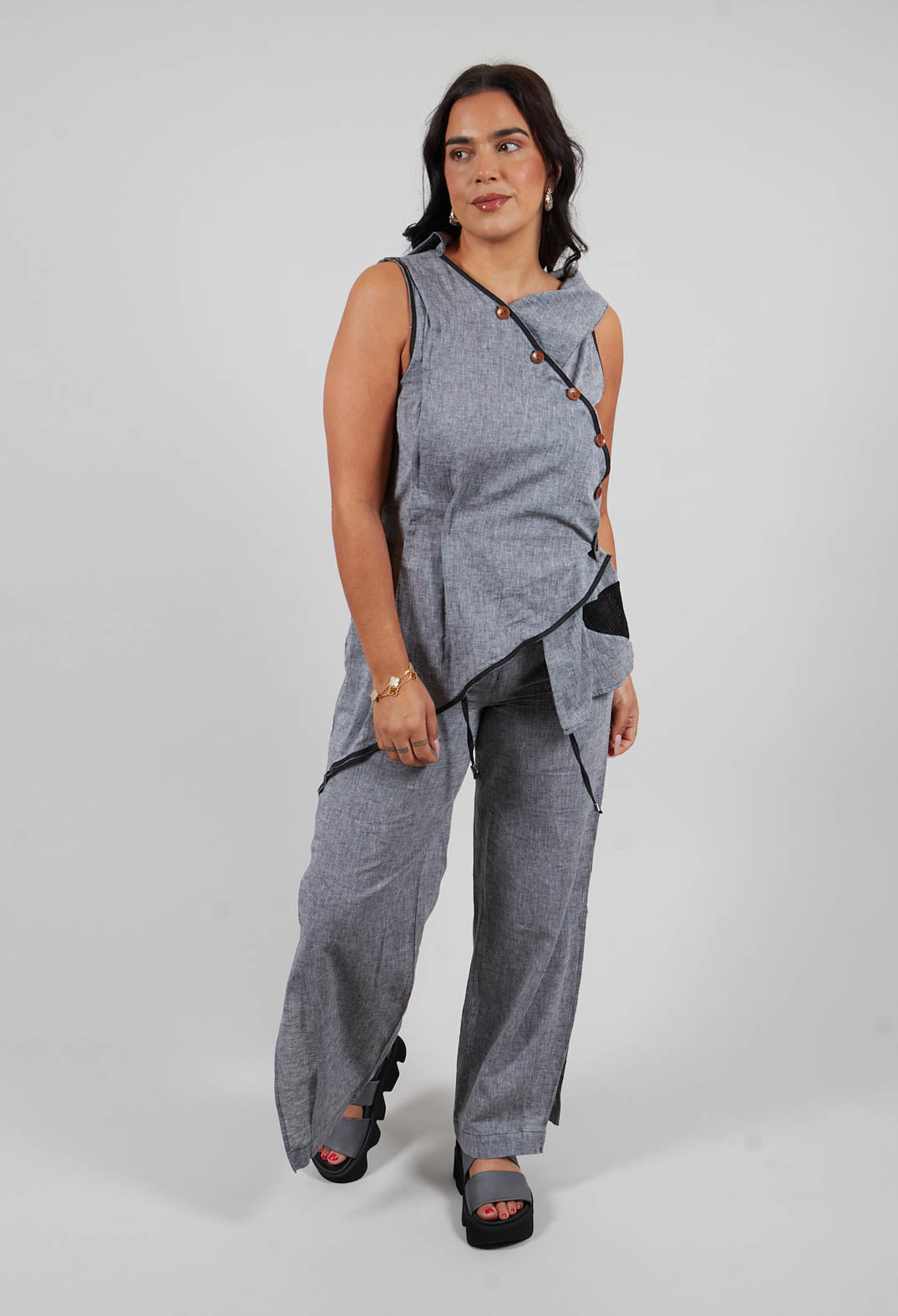 Asymmetrical Vest in Grey