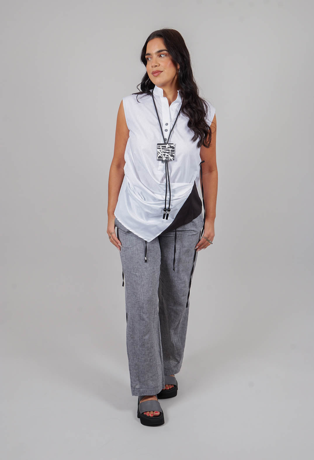 Button Down Blouse in White