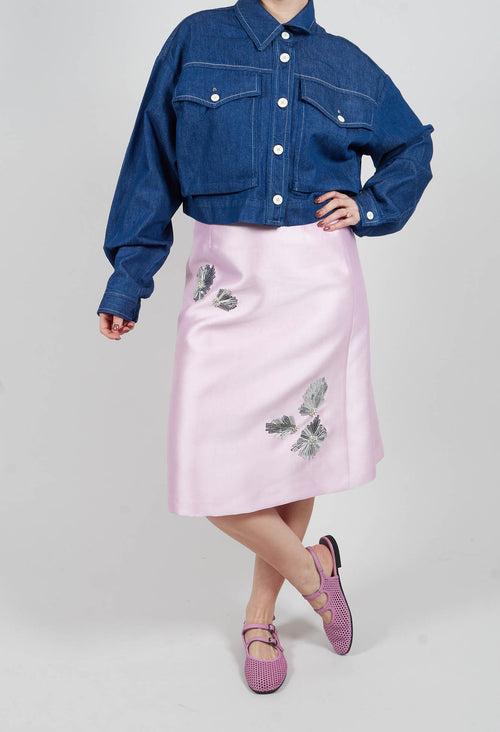 Pencil Skirt in Seashell Pink